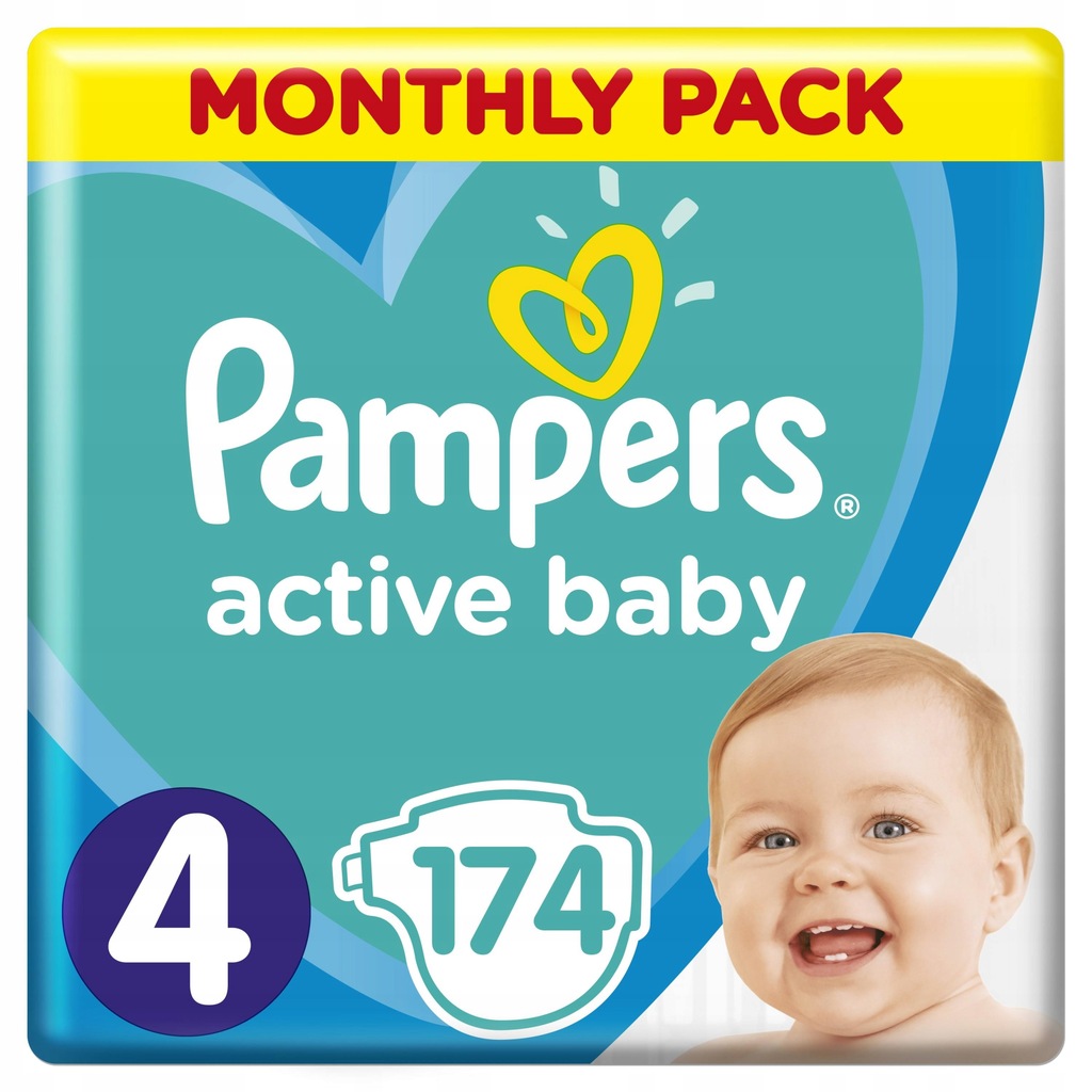 Pampers Zestaw pieluch Active Baby MTH Box 4 9-14