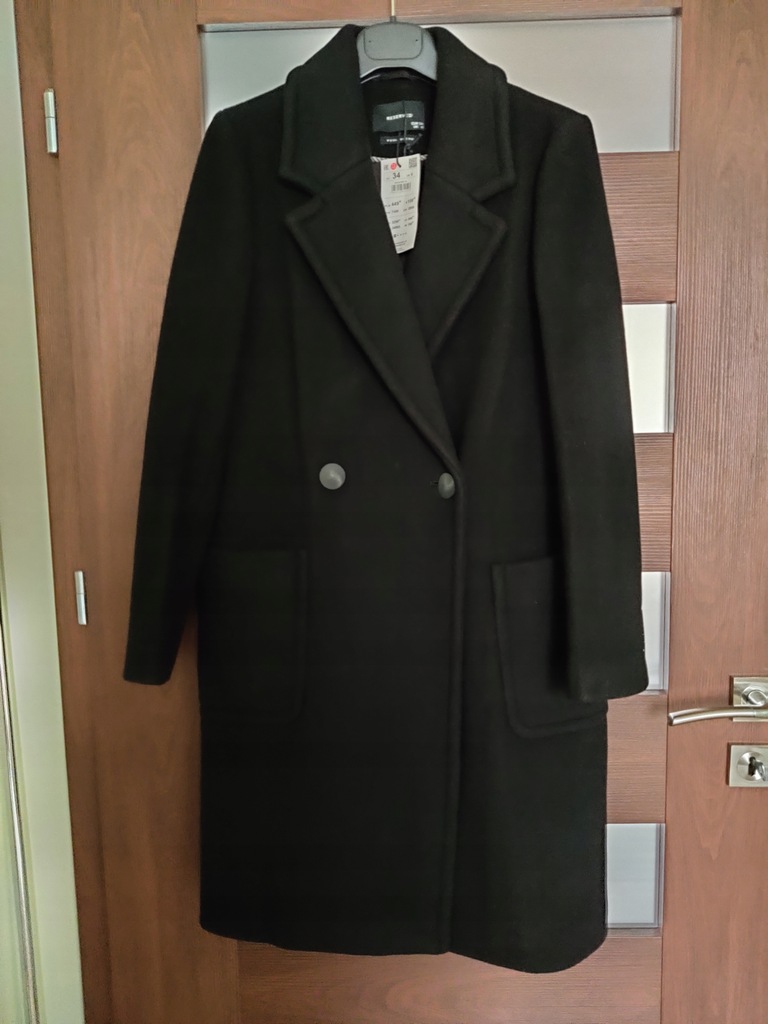 Płaszcz czarny Reserved r. 34