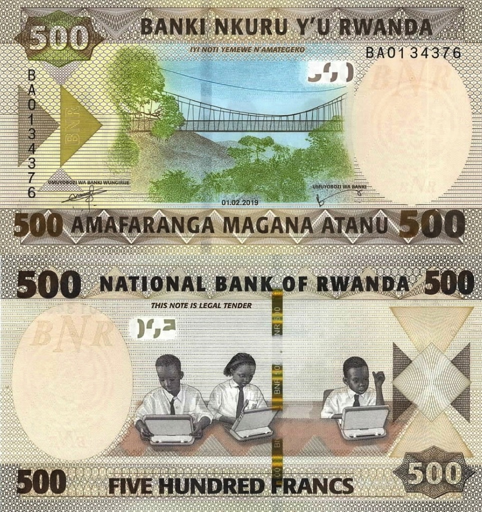 # RWANDA - 500 FRANKÓW - 2019 - P-42 - UNC