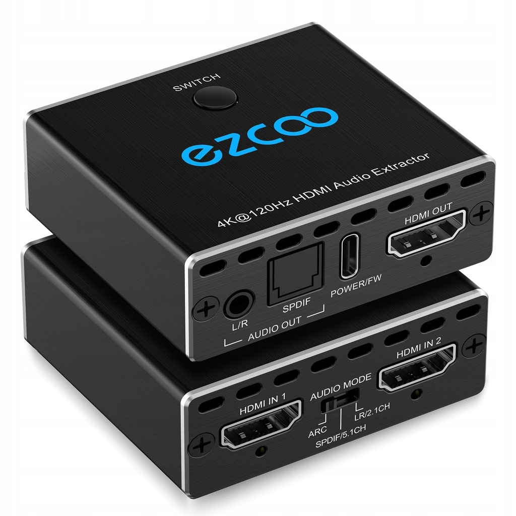 ezcoo Hitech 4K 120Hz Hdmi 2.1 Audio Extractor 2X1
