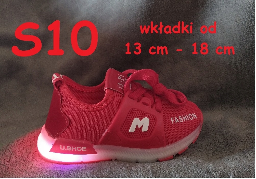 Buty świecące LED S10 czerwony r.29 wkładka 75cm