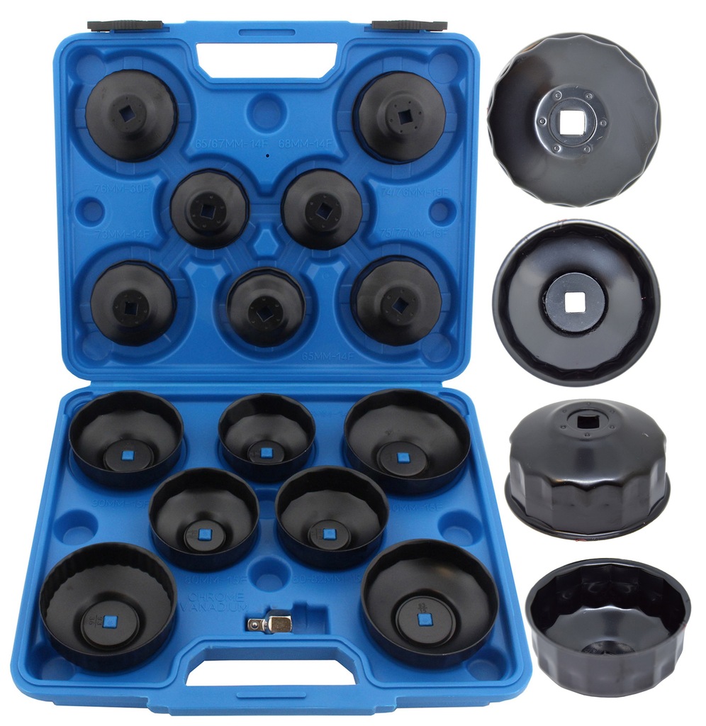 ZESTAW KLUCZY KLUCZE NASADEK DO ODKRĘCANIA FILTRÓW OLEJU 15 EL 65-100 MM