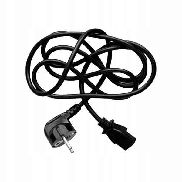 Kabel sieciowy 230V zasilacz, CEE7 (widelec) - C13, 2m, VDE approved, czarn