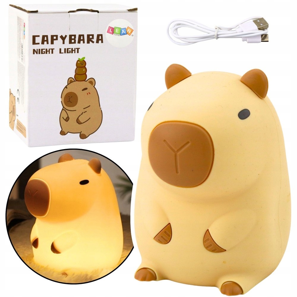 Kapibara Lampka Nocna Silikonowa Z Timerem 20min Beżowa