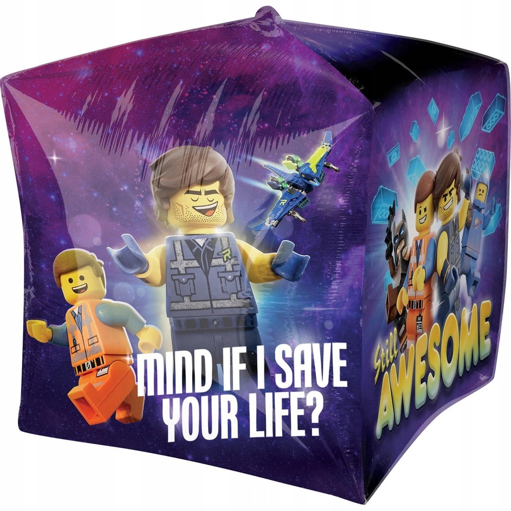 BALON URODZINOWY LEGO PRZYGODA MOVIE2 EMMET KOSTKA