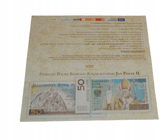Folder do banknotu Jan Paweł II - z logo