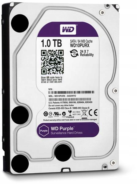 Купить ДИСК WD PURPLE 1 ТБ WD10PURZ ДЛЯ МОНИТОРИНГА CCTV: отзывы, фото, характеристики в интерне-магазине Aredi.ru