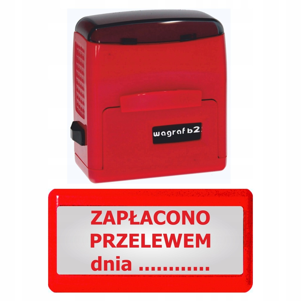 Pieczątka Wagraf B2s - ZAPŁACONO PRZELEWEM DNIA - 12 kolorów obudowy