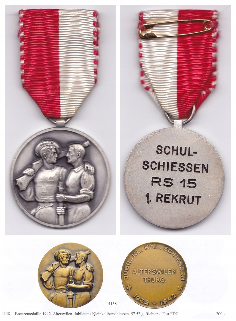 SZWAJCARIA - medal strzelecki z 1942 roku. Z 2152
