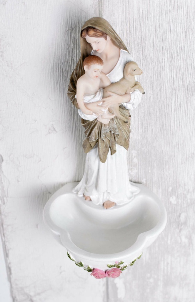 Kropielnica Rzeźba Maryja z Dzieciątkiem Ceramiczna