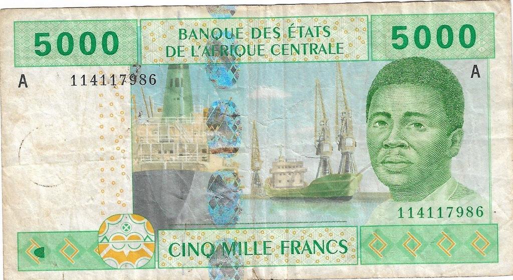 Gabon 5000 francs 2002r