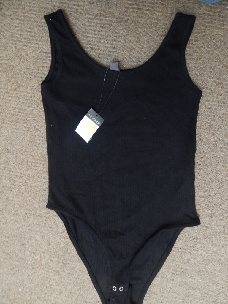 PRIMARK BASIC BODY BLACK RIBBED 42