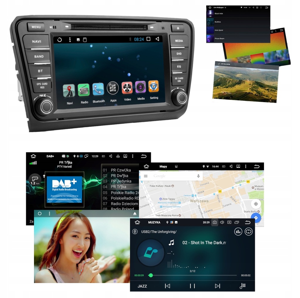 NAWIGACJA RADIO VW TOUAREG T5 ANDROID 9 4GB MONTAŻ