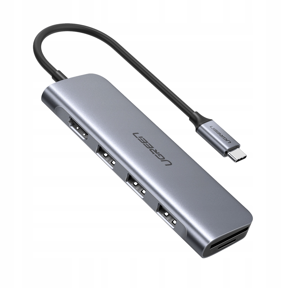 USB-C Hub 6w1 z 4K HDMI, 3 USB 3.0, gniazdo SD/TF Ugreen 70410