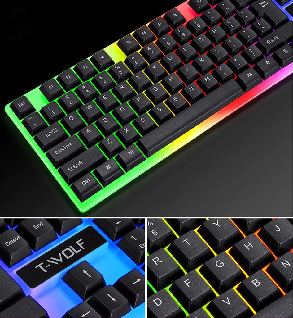 Купить ИГРОВОЙ КОМПЛЕКТ КЛАВИАТУРА МЫШЬ RGB С ПОДСВЕТКОЙ: отзывы, фото, характеристики в интерне-магазине Aredi.ru