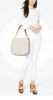 Fulton Signature Mk Logo Hobo Vanilla MICHAEL KORS