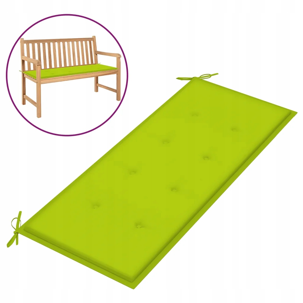 Poduszka na ławkę ogrodową, jasnozielona 120x50