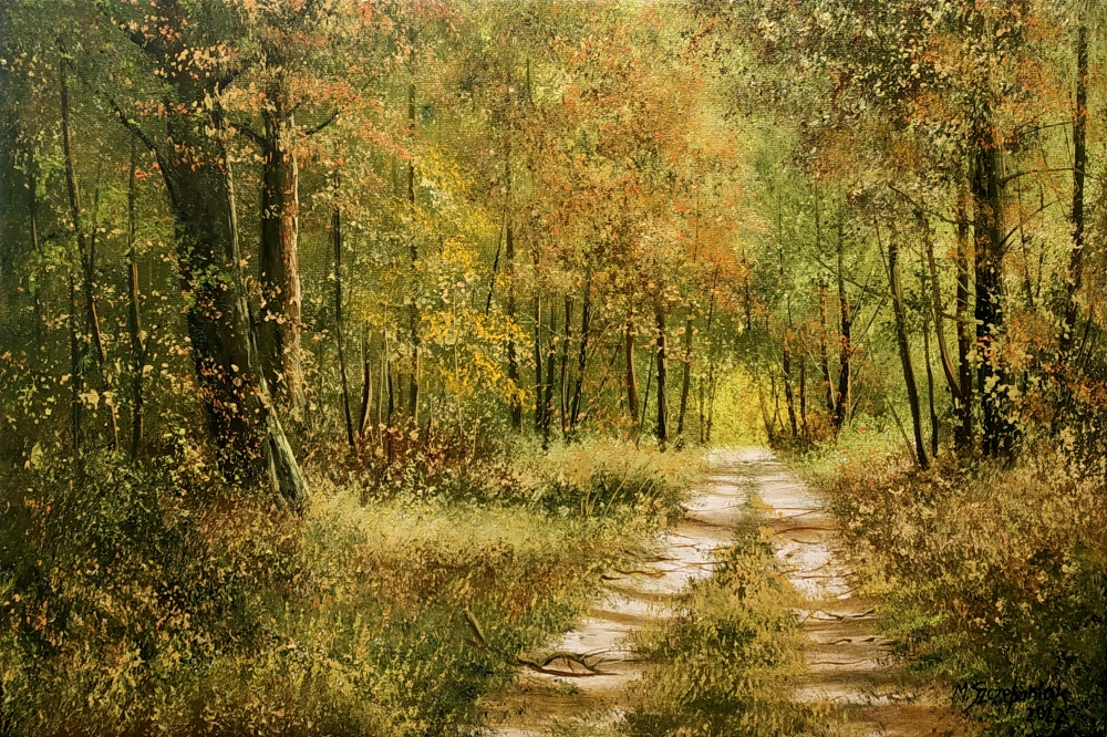 M.Szczepaniak `Droga w lesie` 60x40 cm