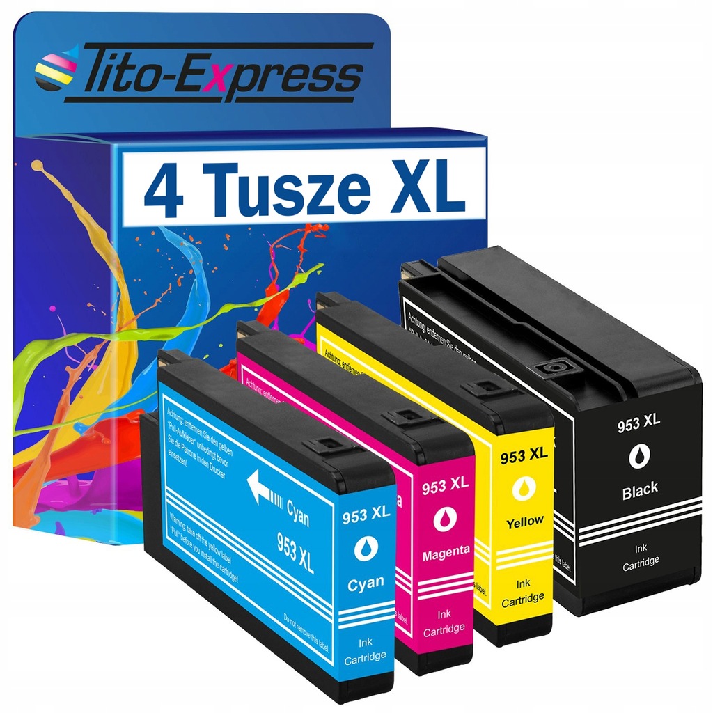 4x Zamiennik tuszu do HP 953 XL CMYK - komplet kolorów