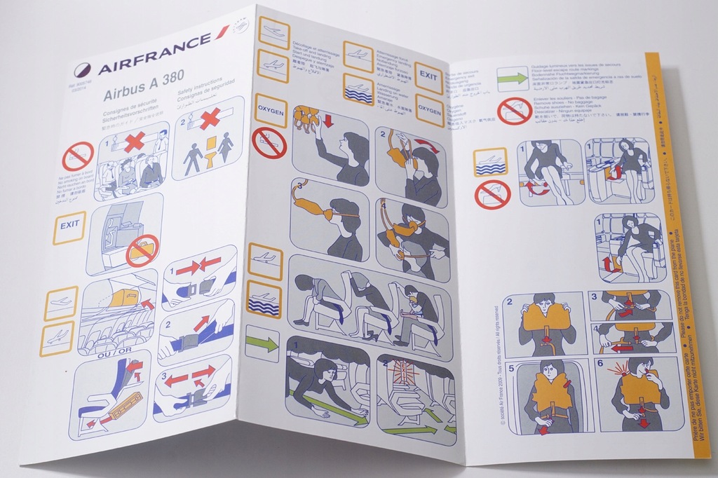 Air France Safety Card Instrukcja bezpieczeństwa Airbus A380