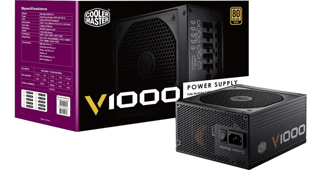 Zasilacz Cooler Master 1000W 80 PLUS Gold