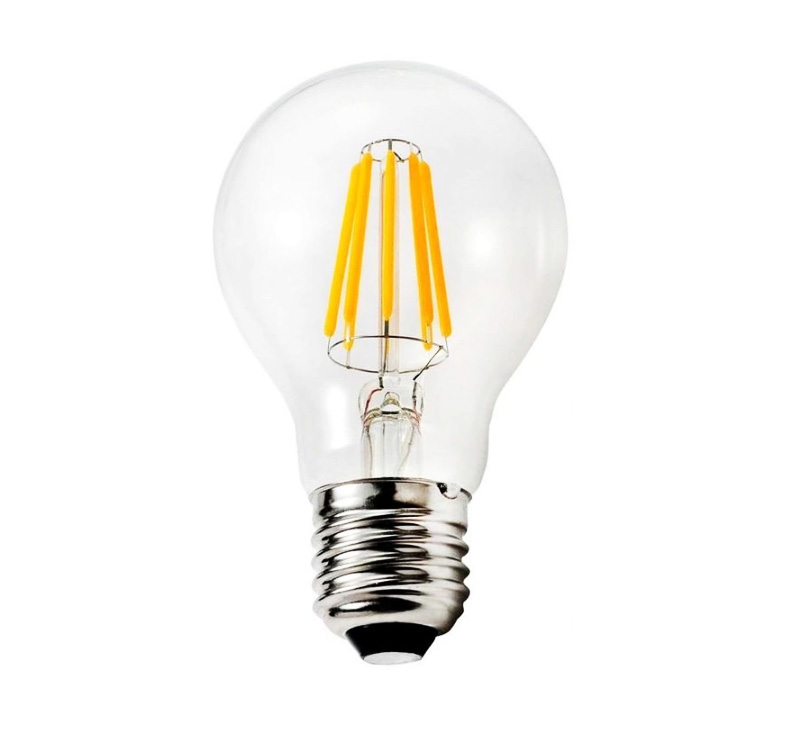 Żarówka LED E27 6W 600lm 3000K A60 Ozdobna Filament Jasne Światło
