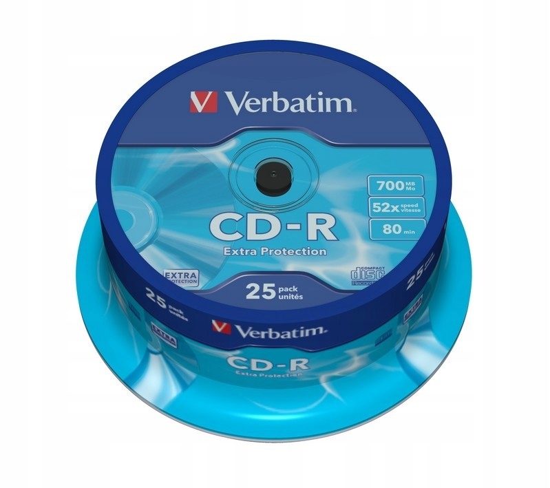 VERBATIM CD-R 52x 700MB 25P CB DL Ex Prot 43432