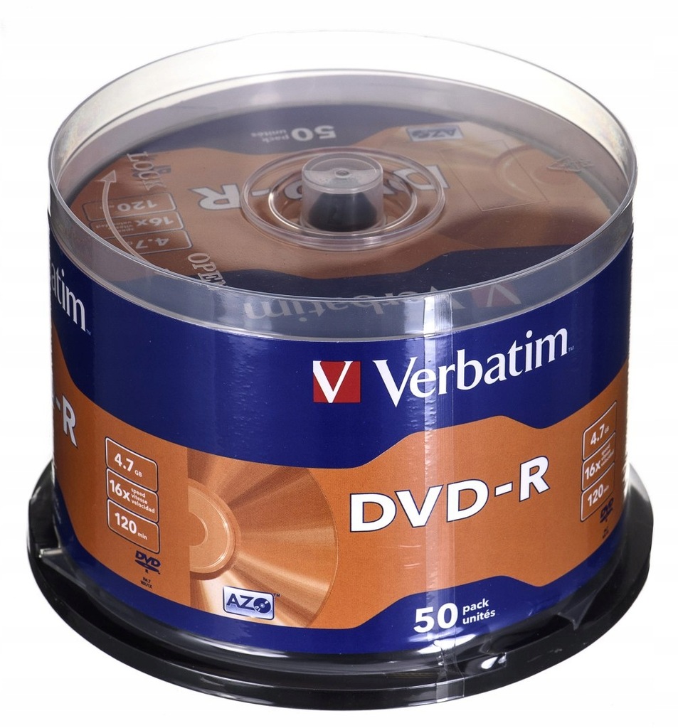 Płyta DVD Verbatim 43548 (4,7GB; 16x; 50szt.; Cake