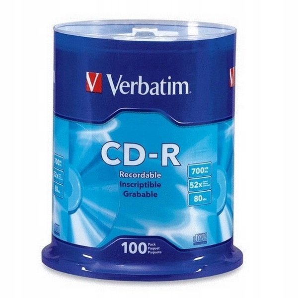 CD-R 700MB 52X VERBATIM CAKE 43411 100szt