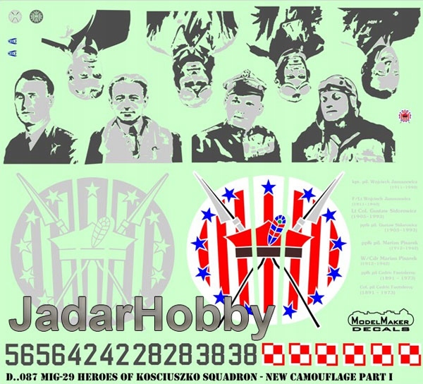 ModelMaker Decals D72087 1/72 MiG-29 Heroes of Kościuszko new paint scheme
