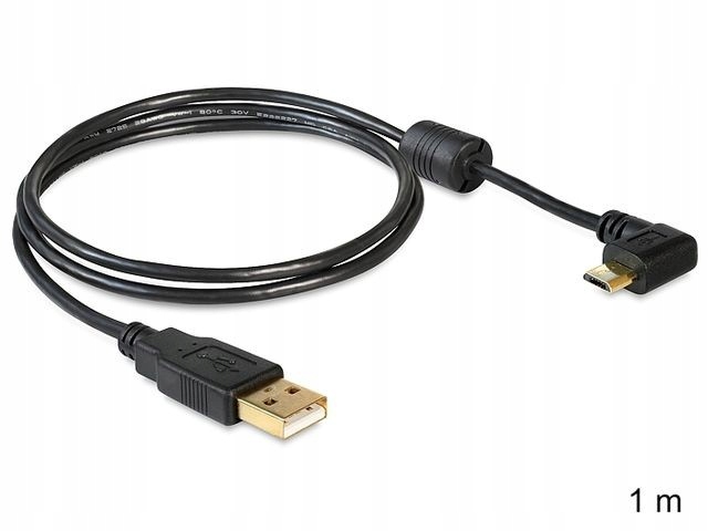 Kabel Micro USB AM-MBM5P kątowy lewy/prawy 1m