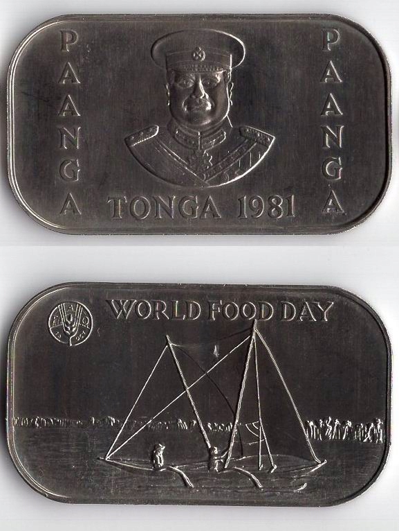 TONGA 1981 1 PA'ANGA FAO RZADKA
