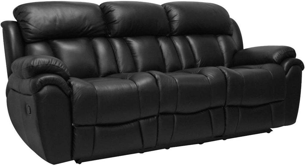 Sofa skórzana z funkcją relax Boston czarna