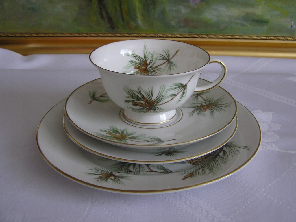 Rosenthal_ AIDA _ MODRZEW _ Śliczny zestaw śniadaniowy _ 4 cz.