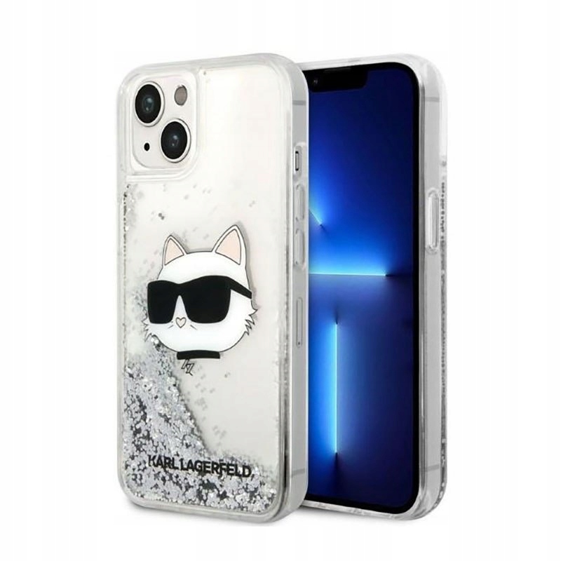 Karl Lagerfeld Liquid Glitter NFT Choupette Head - Etui iPhone 14 Plus (sre