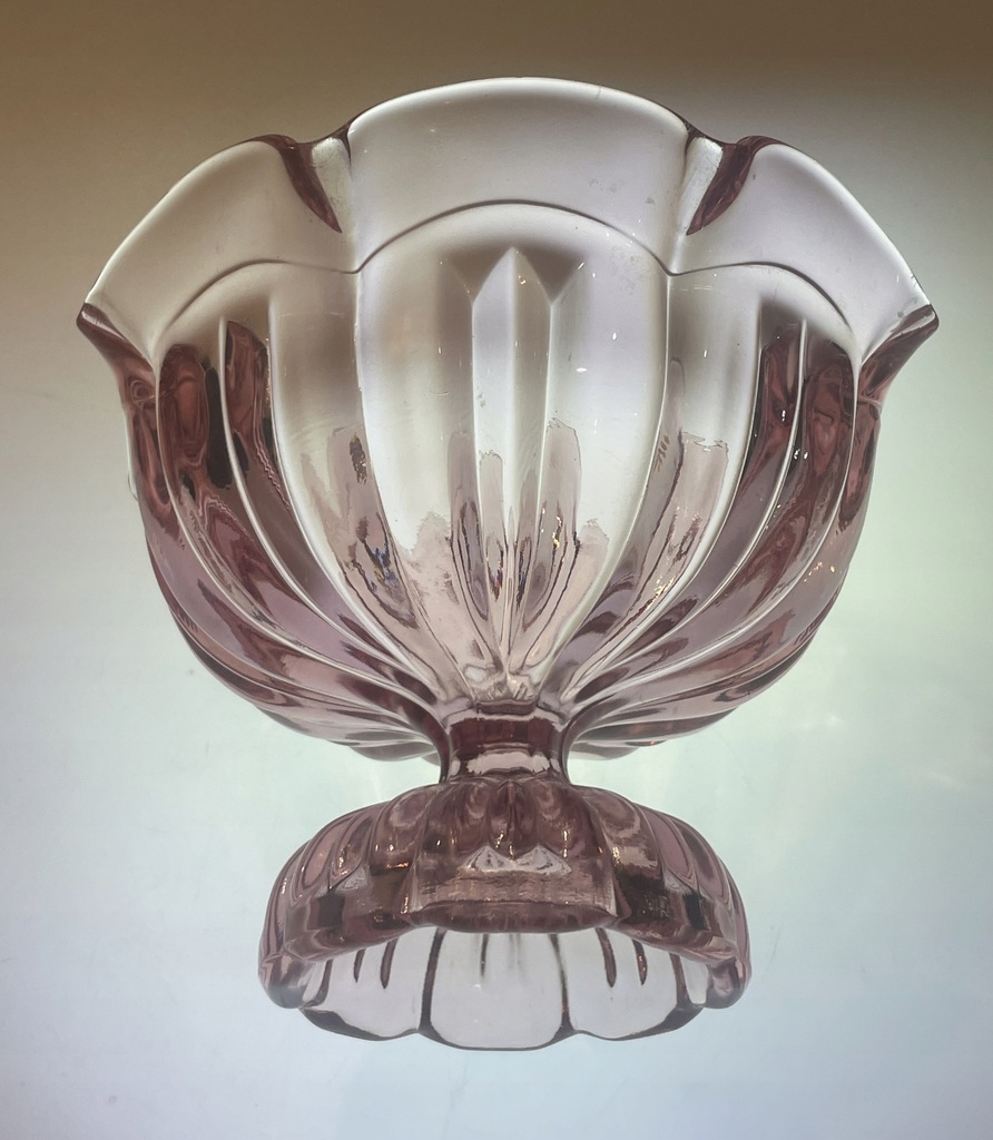 Patera puchar szkło rozalinowe Murano? śred 20 cm 1429 gr