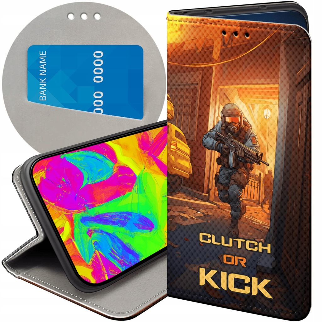 ETUI Z KLAPKĄ DO MOTOROLA MOTO G53 WZORY CS GO COUNTER-STRIKE FUTERAŁ CASE