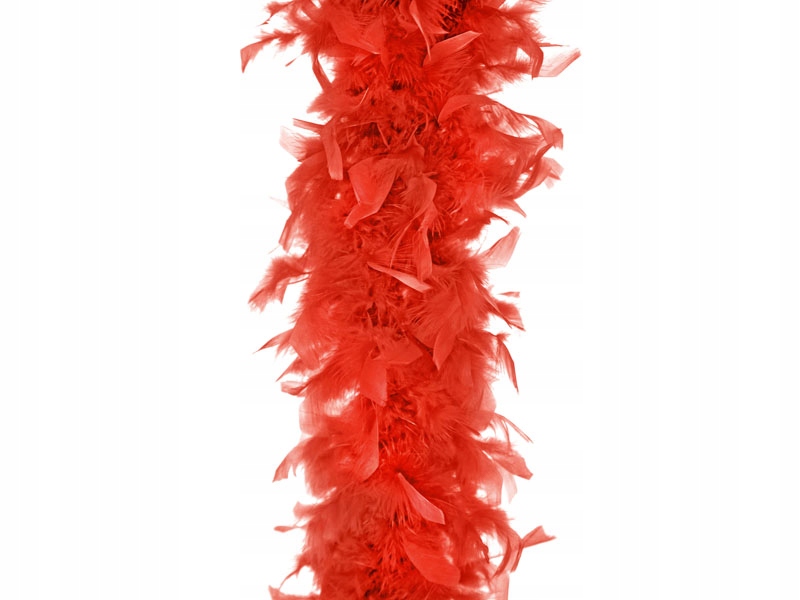 Boa szal z piór czerwony 180cm