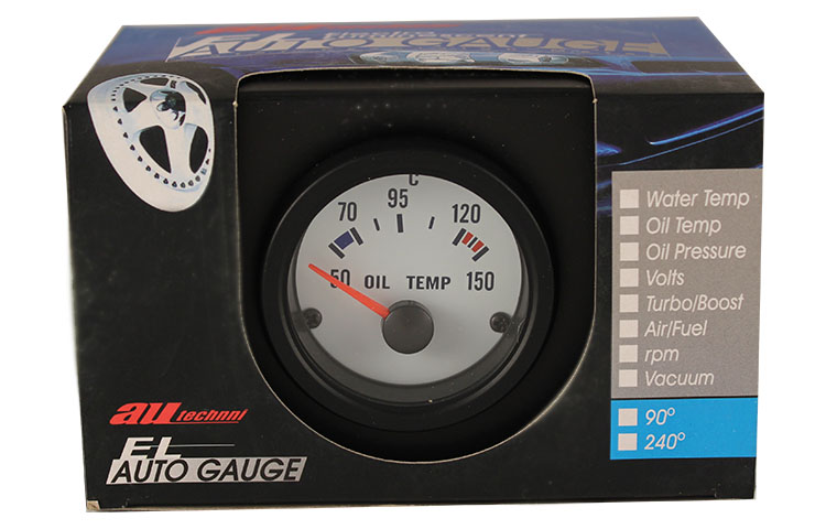 WSKAŹNIK TEMPERATURY OLEJU VDO Classic Auto Gauge Zegar Biały biała tarcza