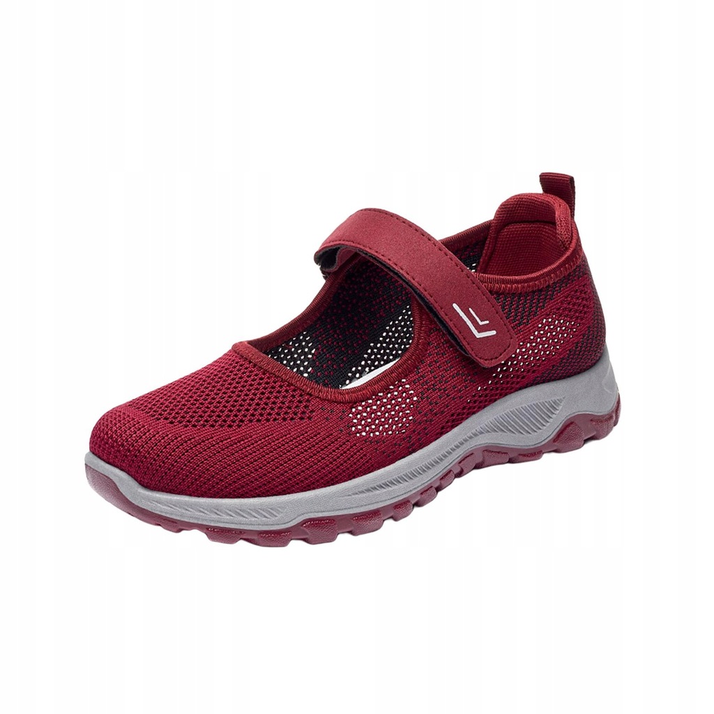 Women Mesh Sneakers Casual Flats Nonslip Trainers Breathable 36 Red