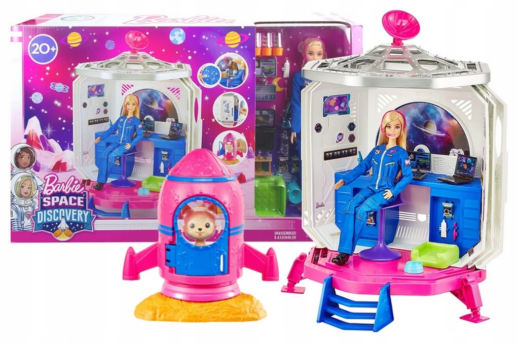 LALKA BARBIE ASTRONAUTKA STACJA KOSMICZNA +piesek - 11132882378 ...