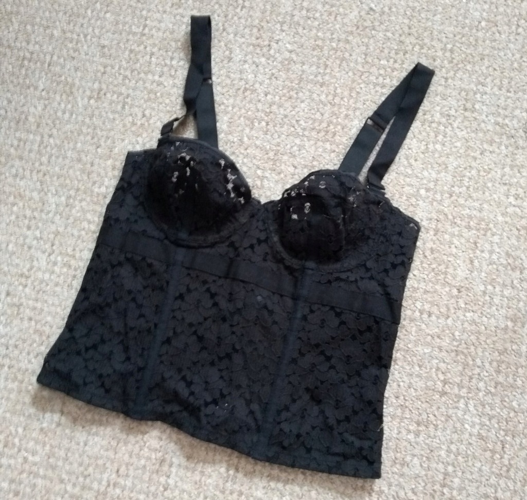 Bralet gorset bardotka koronka H&M 36 NOWY