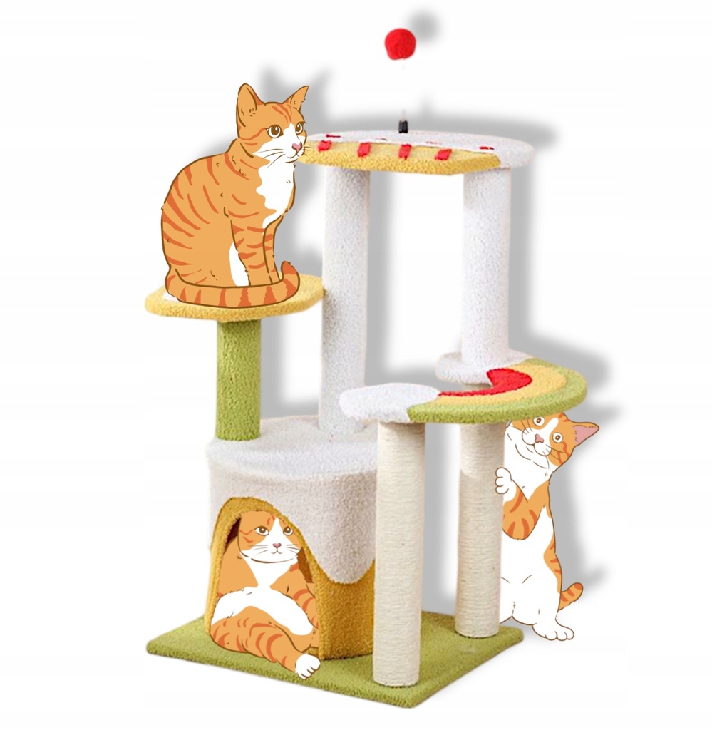 Drapak dla kota 4 piętrowy , wielopoziomowy