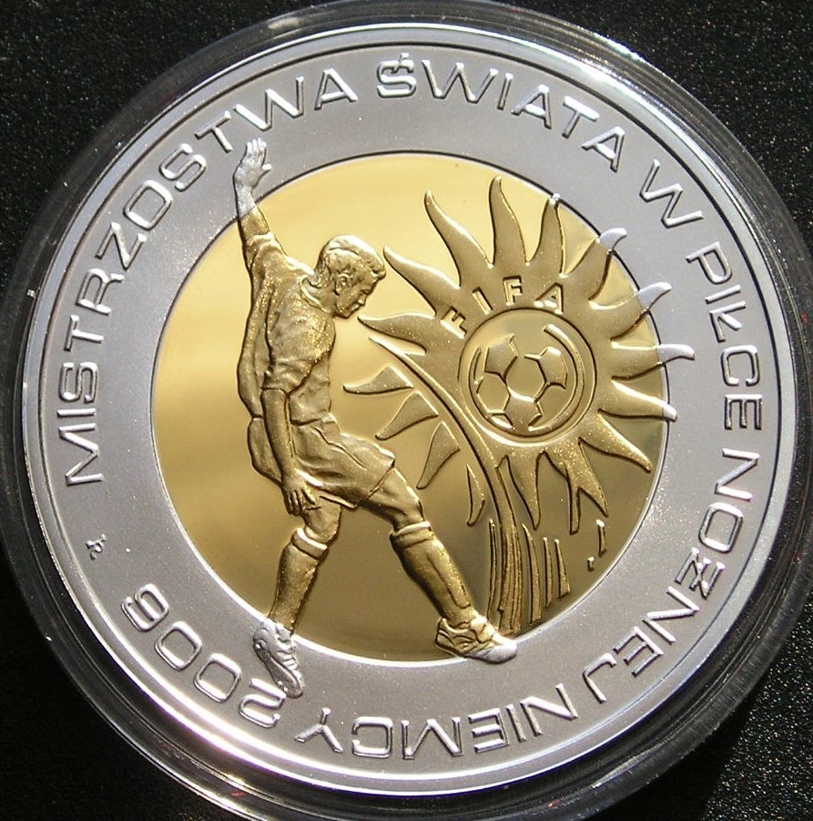 Polska 10 złotych 2006 - MŚ Niemcy platerowana AU