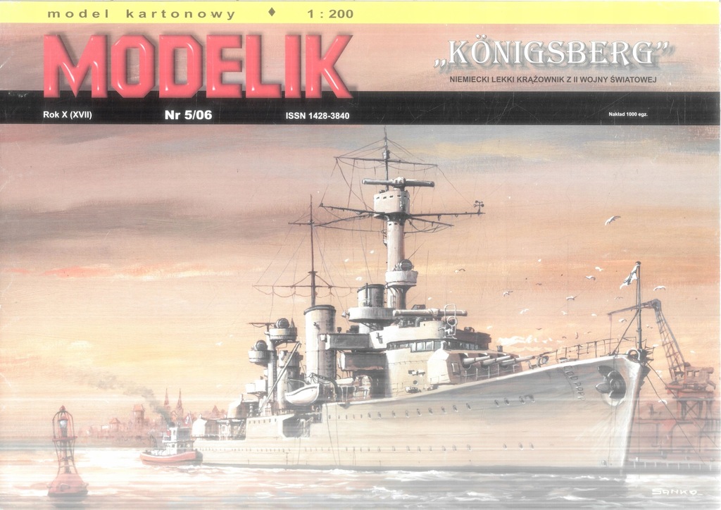 Modelik lekki krążownik Konigsberg nr5/06