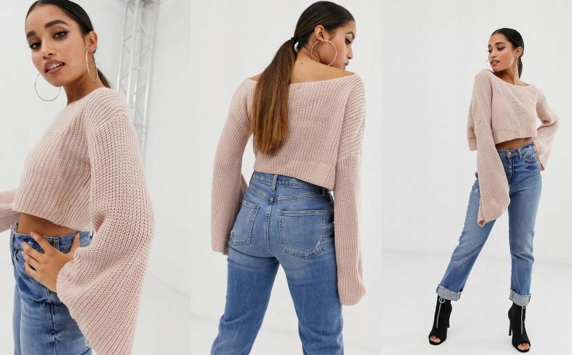 R8G206*MISSGUIDED PETITE RÓŻOWY SWETER S/M U01