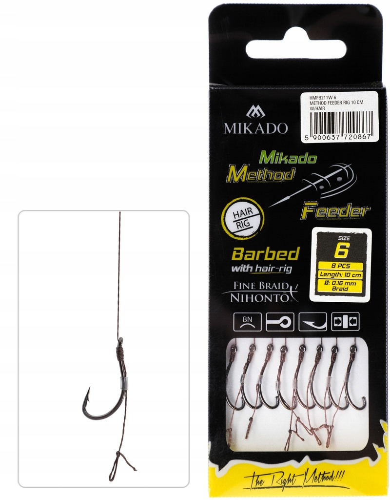 MIKADO PRZYPON METHOD FEEDER PLECIONKA WŁOS # 12