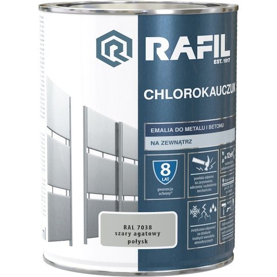 Chlorokauczuk emalia RAL 7038 szary 0,9l RAFIL