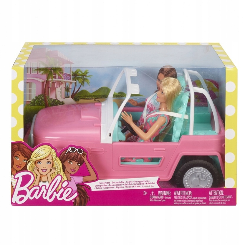 Jeep 2 lalki Barbie auto samochód kabriolet fpr59