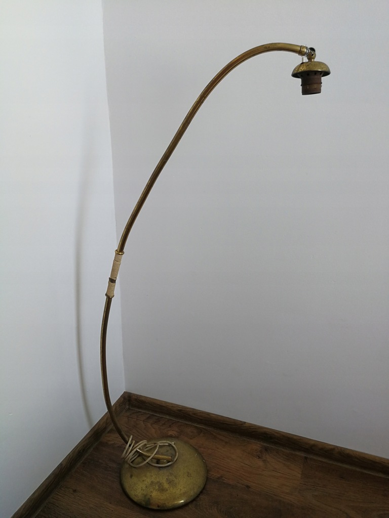Lampa stojąca vintage, mosiężna